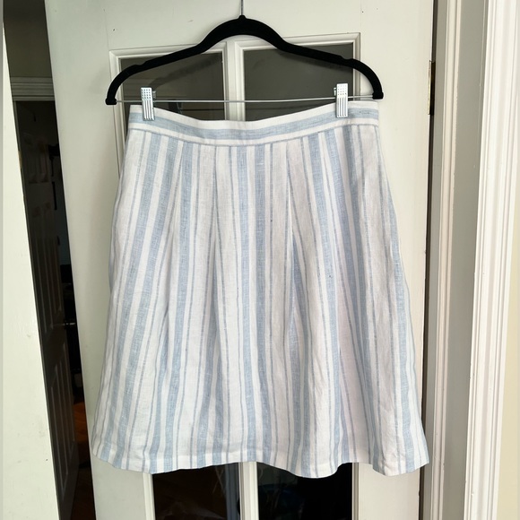 Brooks Brothers A-Line linen striped skirt 8P - Picture 3 of 6